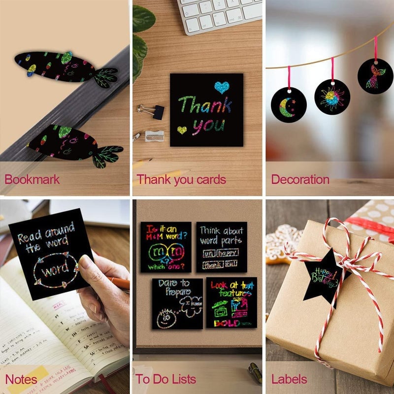🔥LAST DAY 50% OFF - 🌈DIY Rainbow Magic Scratch Paper Art Set