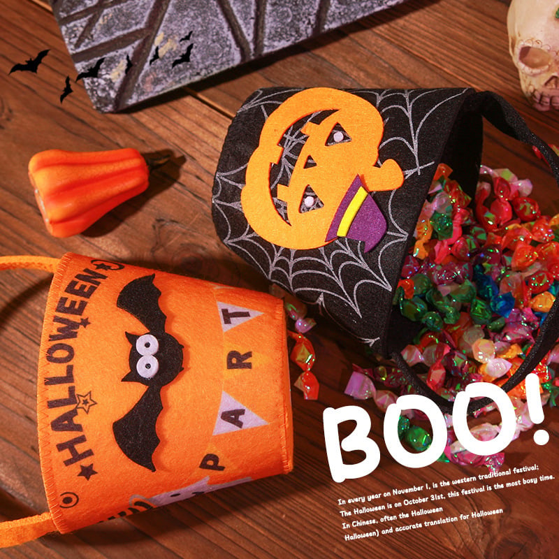 LAST DAY 49% OFF 🎃 For Trick Or Treating🎃 🍭Pumpkin-shaped Non-woven Tote Bag🍬