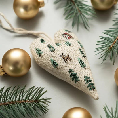 🎉2025 Christmas Sale 49% Discount - DIY Heart Shaped Hand Embroidered Christmas Ornament Kit