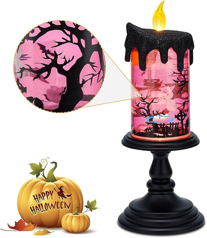 🔥LAST DAY 49% OFF - Halloween Snow Globe Flameless Candle with Timer