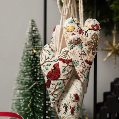🎉2025 Christmas Sale 49% Discount - DIY Heart Shaped Hand Embroidered Christmas Ornament Kit