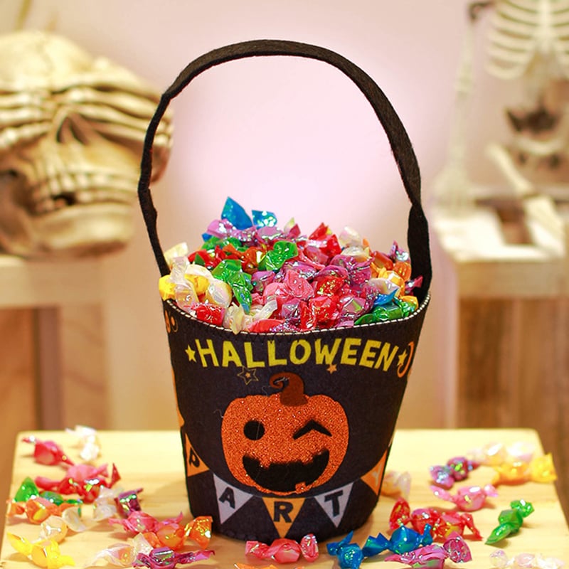LAST DAY 49% OFF 🎃 For Trick Or Treating🎃 🍭Pumpkin-shaped Non-woven Tote Bag🍬