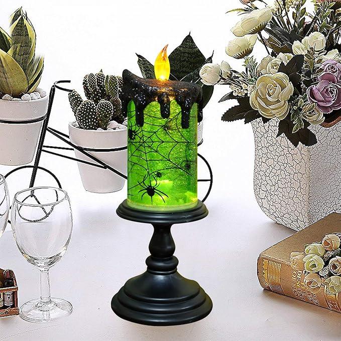 🔥LAST DAY 49% OFF - Halloween Snow Globe Flameless Candle with Timer