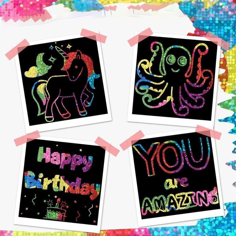 🔥LAST DAY 50% OFF - 🌈DIY Rainbow Magic Scratch Paper Art Set