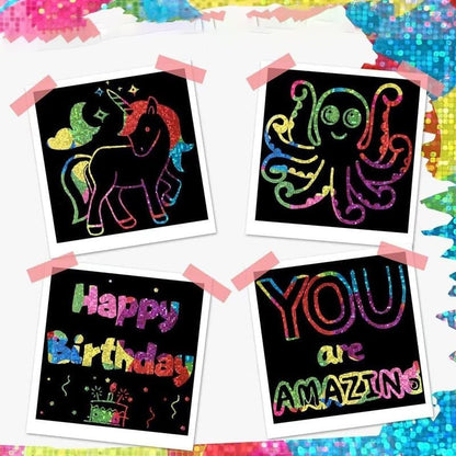🔥LAST DAY 50% OFF - 🌈DIY Rainbow Magic Scratch Paper Art Set