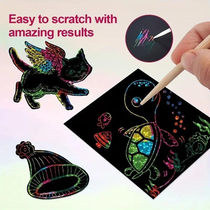 🔥LAST DAY 50% OFF - 🌈DIY Rainbow Magic Scratch Paper Art Set