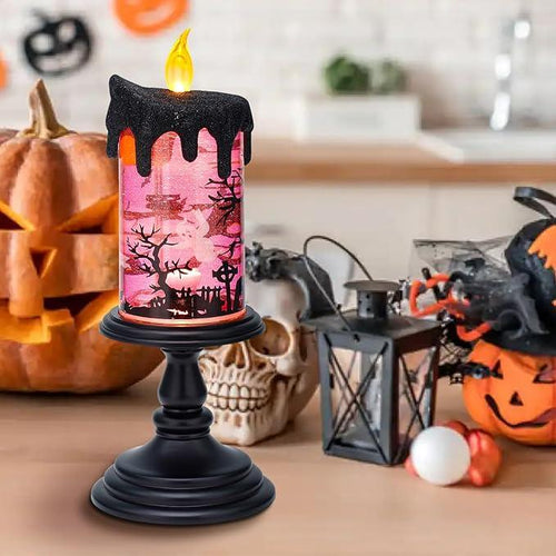 🔥LAST DAY 49% OFF - Halloween Snow Globe Flameless Candle with Timer