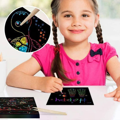 🔥LAST DAY 50% OFF - 🌈DIY Rainbow Magic Scratch Paper Art Set