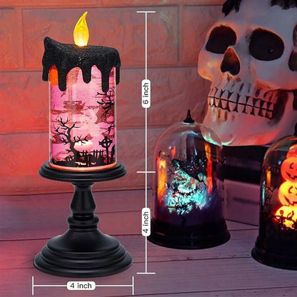 🔥LAST DAY 49% OFF - Halloween Snow Globe Flameless Candle with Timer