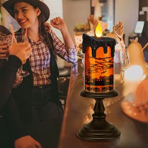 🔥LAST DAY 49% OFF - Halloween Snow Globe Flameless Candle with Timer