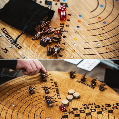 🔥LAST DAY 49% OFF - Scratched Horses Game made from a whiskey barrel