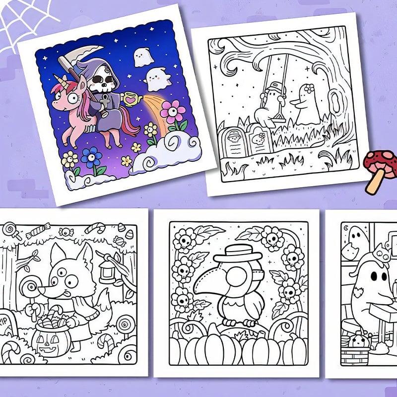Spooky Cute Coloring Book