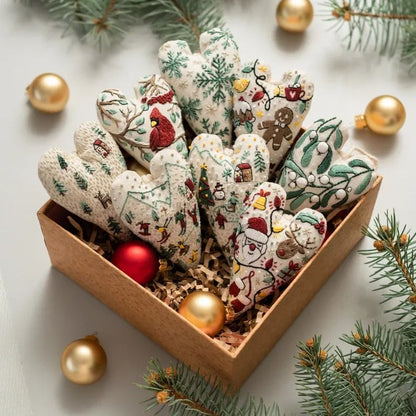 🎉2025 Christmas Sale 49% Discount - DIY Heart Shaped Hand Embroidered Christmas Ornament Kit