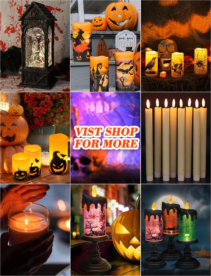 🔥LAST DAY 49% OFF - Halloween Snow Globe Flameless Candle with Timer