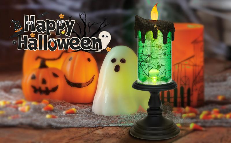 🔥LAST DAY 49% OFF - Halloween Snow Globe Flameless Candle with Timer
