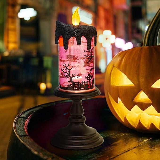 🔥LAST DAY 49% OFF - Halloween Snow Globe Flameless Candle with Timer