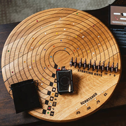🔥LAST DAY 49% OFF - Scratched Horses Game made from a whiskey barrel