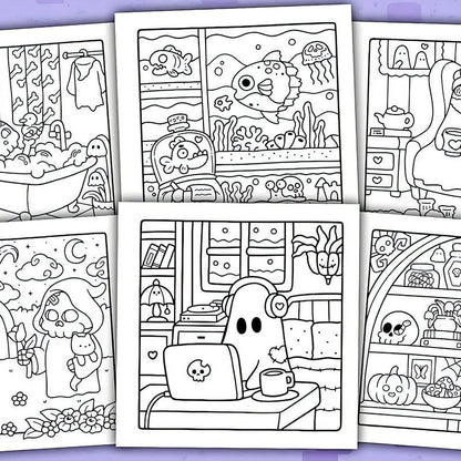Spooky Cute Coloring Book