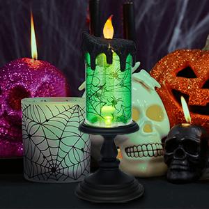 🔥LAST DAY 49% OFF - Halloween Snow Globe Flameless Candle with Timer