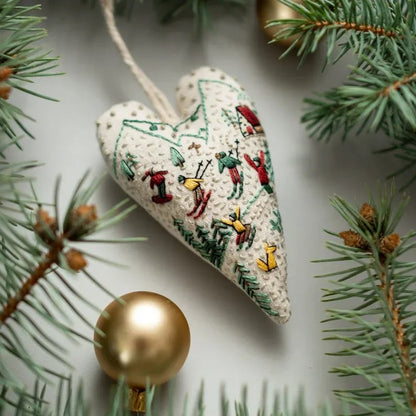 🎉2025 Christmas Sale 49% Discount - DIY Heart Shaped Hand Embroidered Christmas Ornament Kit